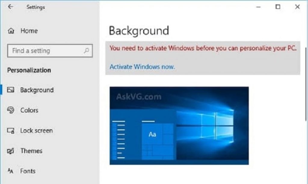 you need to activate windows before you can personalize your pc